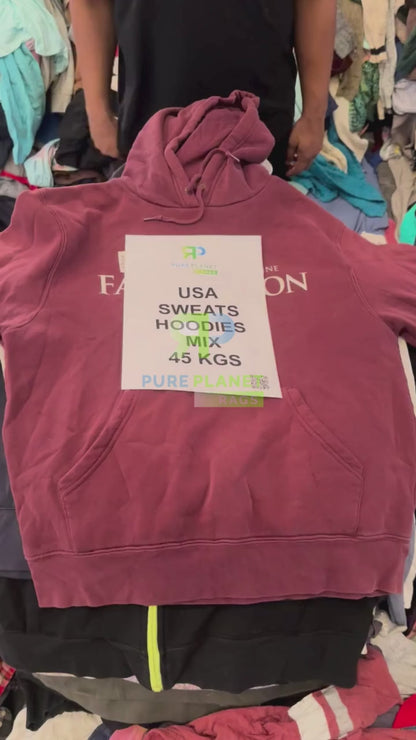 USA Round Neck Sweatshirts and Hoodies Mix 45kg Bale